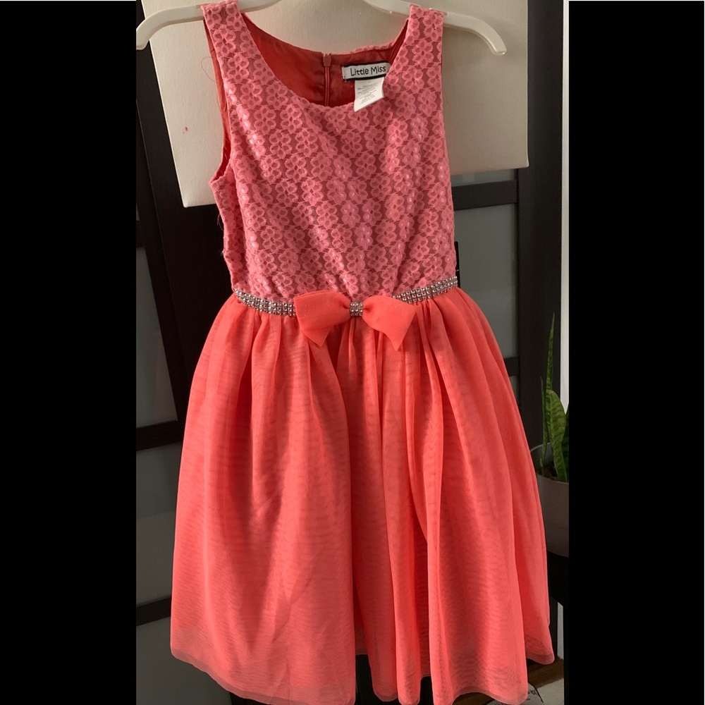 NWT Little Miss Coral Dress  S- 8